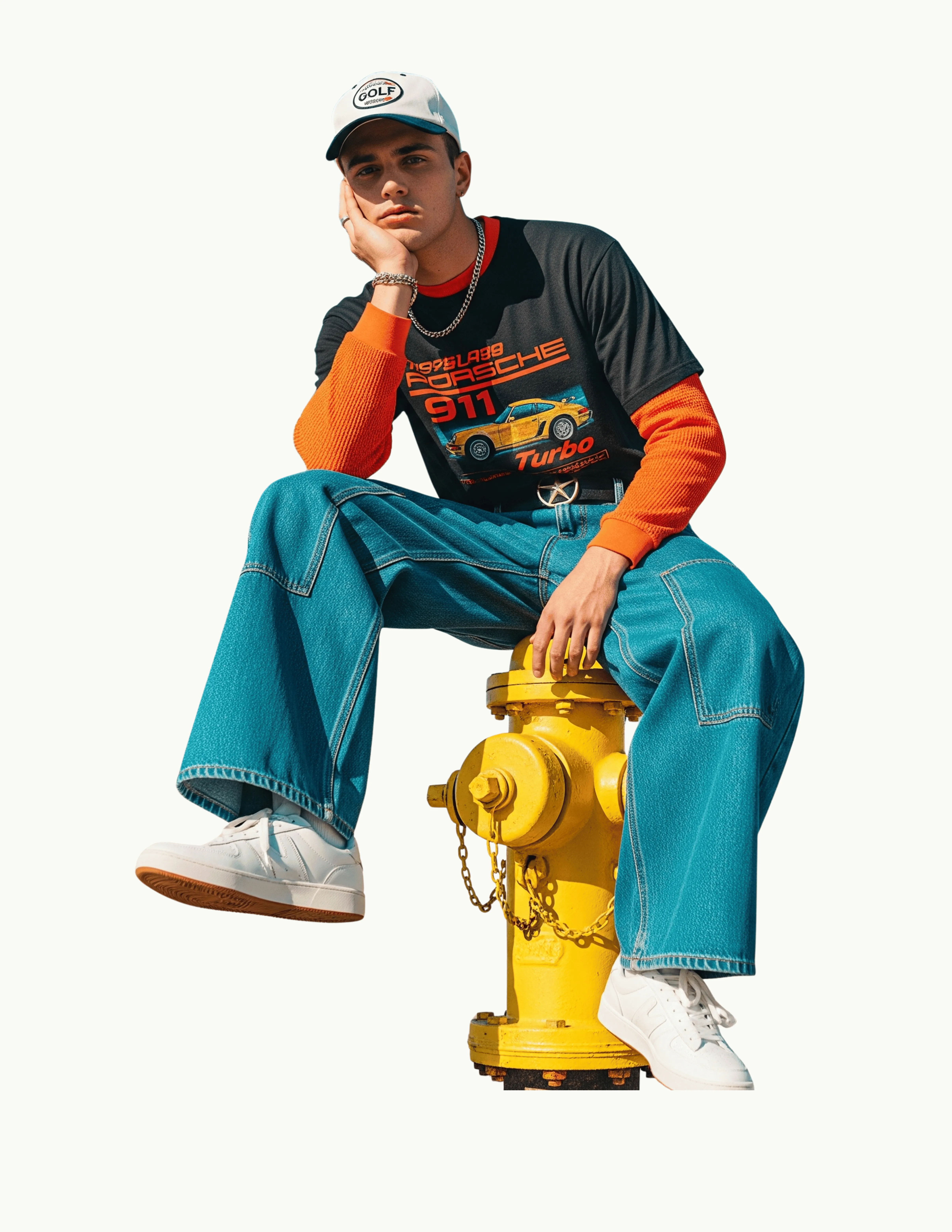 Vintage 90s streetwear styling — curated at Inti Vintage in Temecula