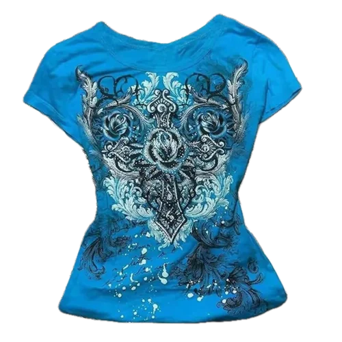 Y2K ornate graphic tee at Inti Vintage